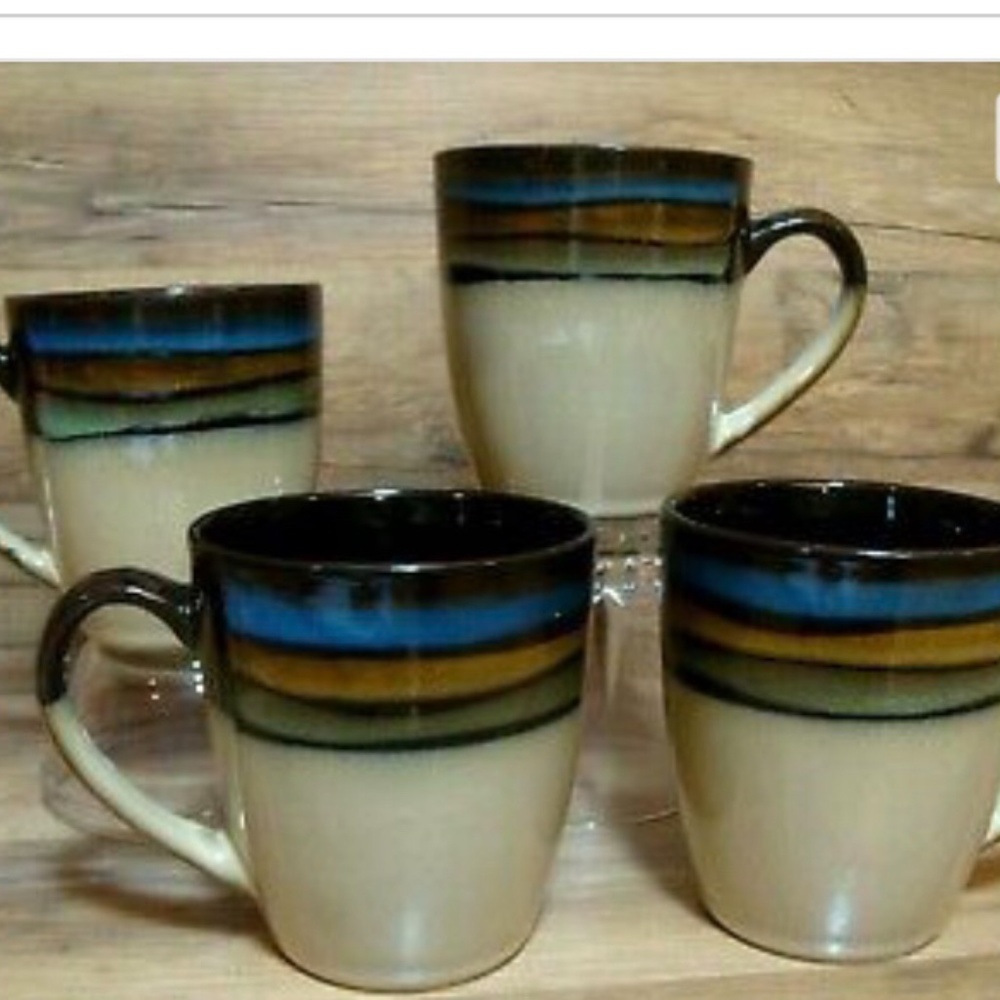 Set of 4 -Mikasa -Cosmos- 12oz Coffee Mugs
